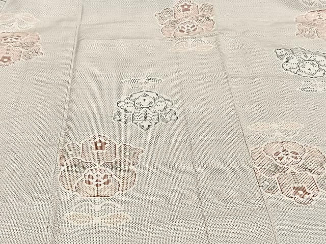 平和屋着物▽上質な紬 単衣 舞花文 正絹 逸品 CAAU3865xi