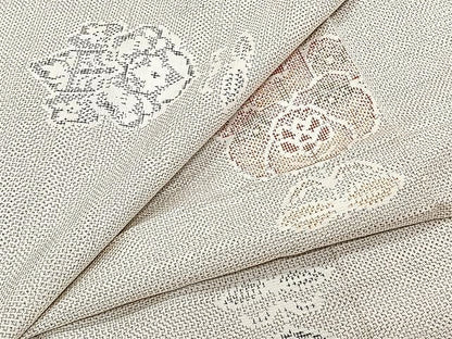 平和屋着物▽上質な紬 単衣 舞花文 正絹 逸品 CAAU3865xi