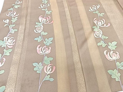 平和屋着物▽訪問着 単衣 手描き 枝乱菊 正絹 逸品 CAAU3871xi