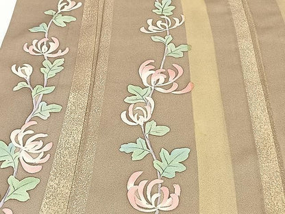 平和屋着物▽訪問着 単衣 手描き 枝乱菊 正絹 逸品 CAAU3871xi