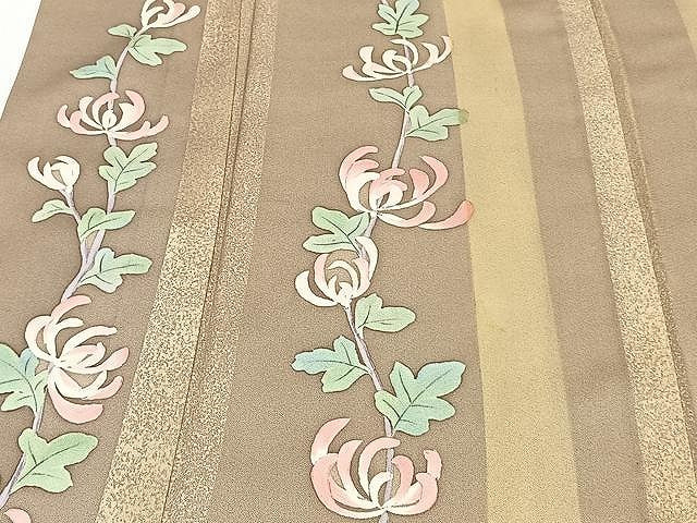 平和屋着物▽訪問着 単衣 手描き 枝乱菊 正絹 逸品 CAAU3871xi