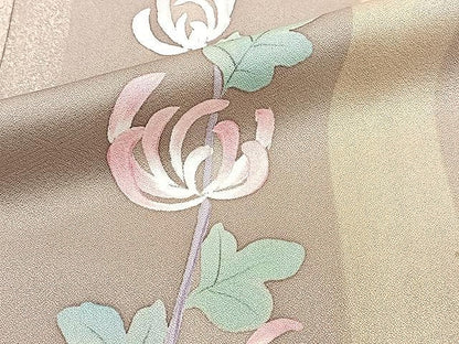平和屋着物▽訪問着 単衣 手描き 枝乱菊 正絹 逸品 CAAU3871xi