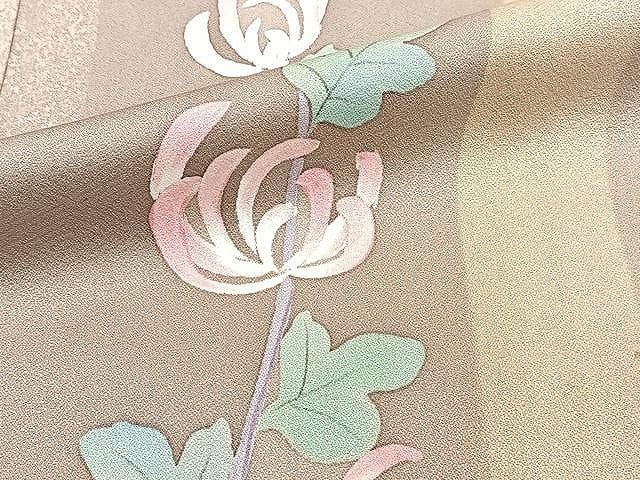 平和屋着物▽訪問着 単衣 手描き 枝乱菊 正絹 逸品 CAAU3871xi