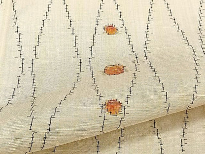 平和屋着物▽上質な紬　単衣　立涌丸文　正絹　逸品　CAAU3873xi