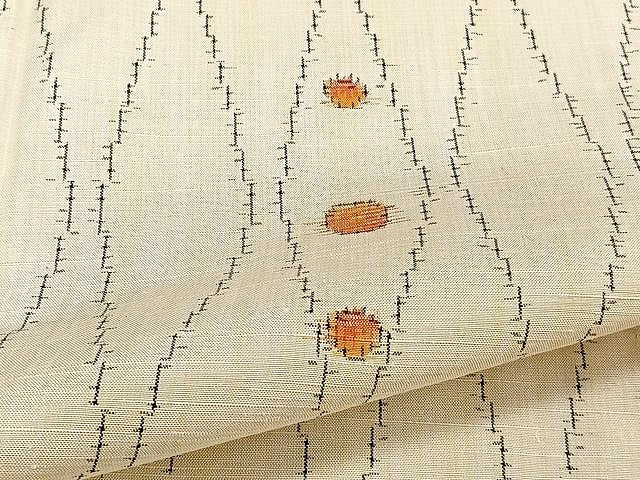 平和屋着物▽上質な紬　単衣　立涌丸文　正絹　逸品　CAAU3873xi