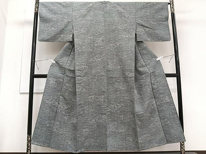 平和屋着物▽上質な紬 単衣 風景文 正絹 逸品 CAAU3874xi
