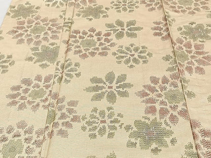 平和屋着物▽上質な紬 単衣 舞花文 正絹 逸品 CAAU3875xi