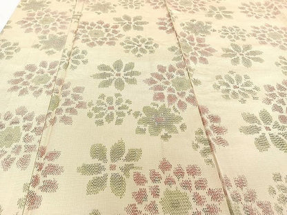 平和屋着物▽上質な紬 単衣 舞花文 正絹 逸品 CAAU3875xi