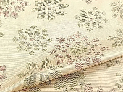 平和屋着物▽上質な紬 単衣 舞花文 正絹 逸品 CAAU3875xi
