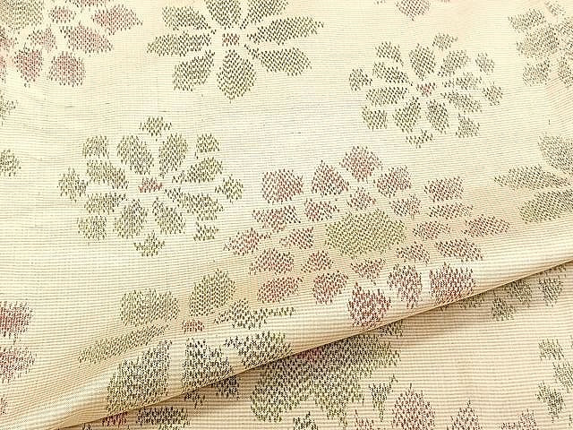平和屋着物▽上質な紬 単衣 舞花文 正絹 逸品 CAAU3875xi