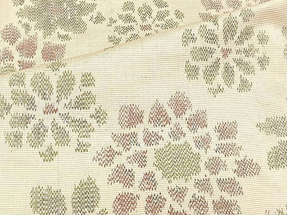平和屋着物▽上質な紬 単衣 舞花文 正絹 逸品 CAAU3875xi