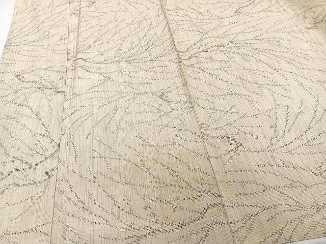 平和屋着物▽上質な紬 単衣 枝蕾 正絹 逸品 CAAU3876xi