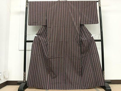 平和屋着物▽小紋 単衣 縞 CAAU3878xi