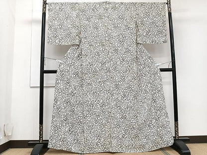 平和屋着物▽上質な小紋 単衣 型染め いろは歌 正絹 逸品 CAAU3881xi