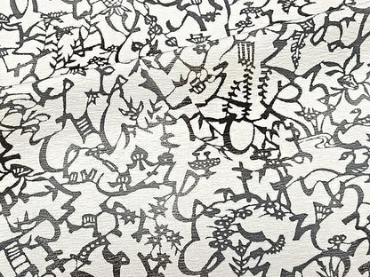 平和屋着物▽上質な小紋 単衣 型染め いろは歌 正絹 逸品 CAAU3881xi