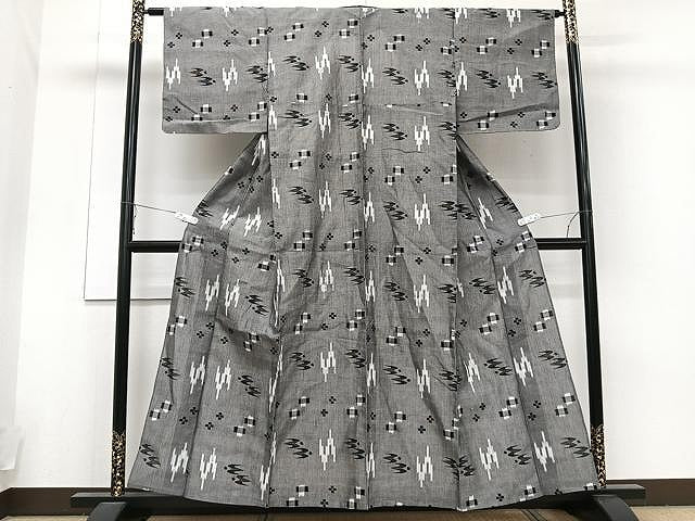 平和屋着物▽綿琉球 単衣 琉球絣文様 綿 CAAU3882xi