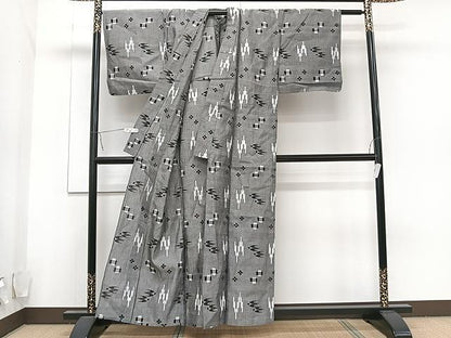 平和屋着物▽綿琉球 単衣 琉球絣文様 綿 CAAU3882xi