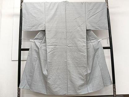 平和屋着物▽男性 手織結城紬 おく玉 単衣 証紙付き 正絹 逸品 未使用 CAAU3885xi
