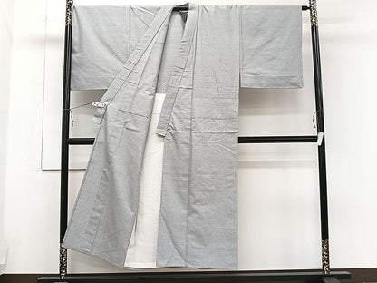 平和屋着物▽男性 手織結城紬 おく玉 単衣 証紙付き 正絹 逸品 未使用 CAAU3885xi