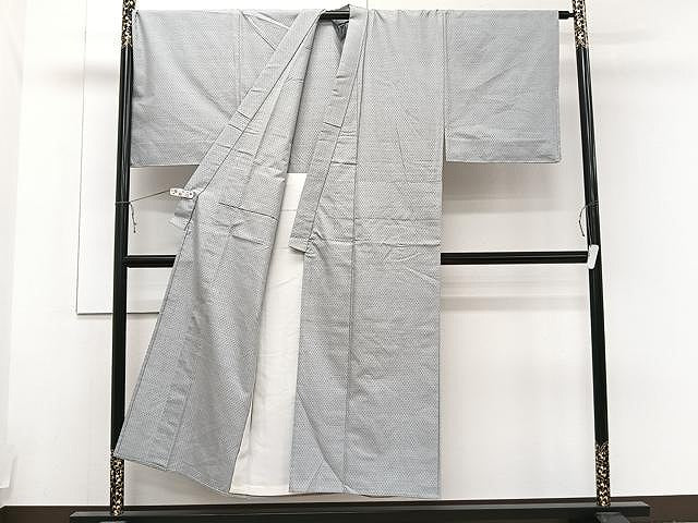 平和屋着物▽男性 手織結城紬 おく玉 単衣 証紙付き 正絹 逸品 未使用 CAAU3885xi