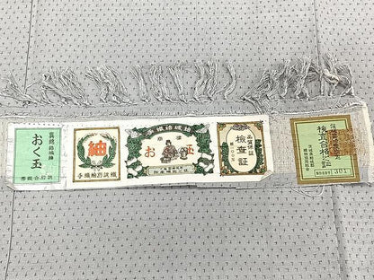 平和屋着物▽男性 手織結城紬 おく玉 単衣 証紙付き 正絹 逸品 未使用 CAAU3885xi