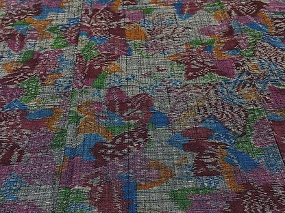 平和屋着物▽上質な紬　単衣　舞葉文　正絹　逸品　CAAU3891xi