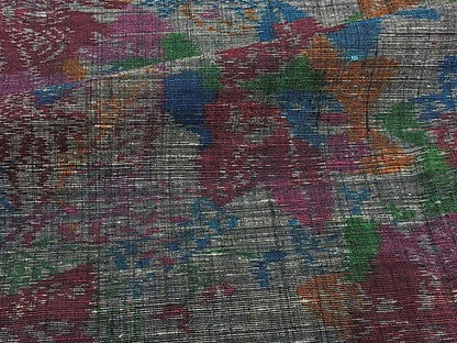 平和屋着物▽上質な紬　単衣　舞葉文　正絹　逸品　CAAU3891xi