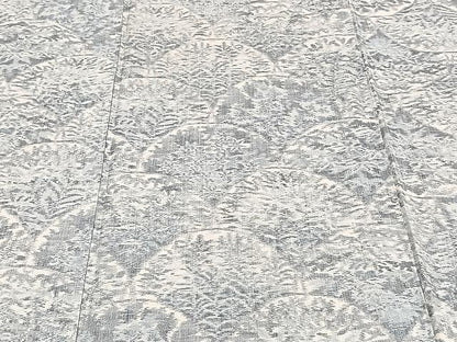 平和屋着物▽上質な紬 単衣 草花文 正絹 逸品 CAAU3892xi