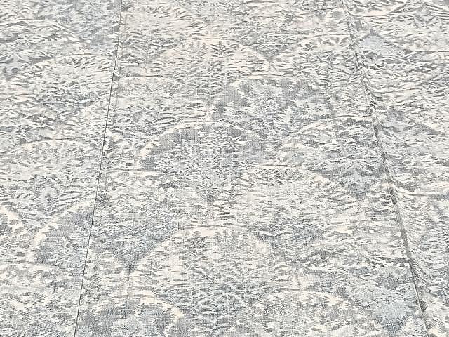 平和屋着物▽上質な紬 単衣 草花文 正絹 逸品 CAAU3892xi