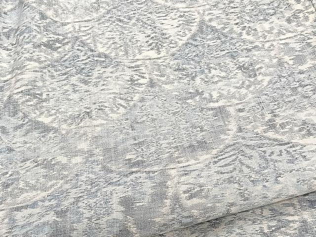 平和屋着物▽上質な紬 単衣 草花文 正絹 逸品 CAAU3892xi