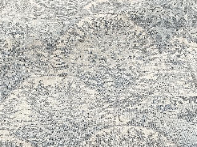 平和屋着物▽上質な紬 単衣 草花文 正絹 逸品 CAAU3892xi