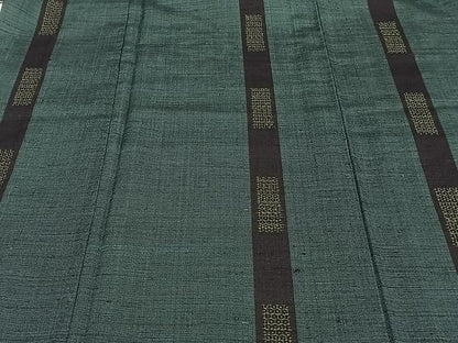 平和屋着物▽上質な紬 単衣 縞 正絹 逸品 CAAU3894xi