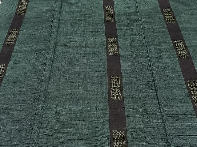 平和屋着物▽上質な紬 単衣 縞 正絹 逸品 CAAU3894xi