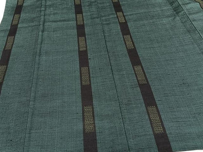 平和屋着物▽上質な紬 単衣 縞 正絹 逸品 CAAU3894xi
