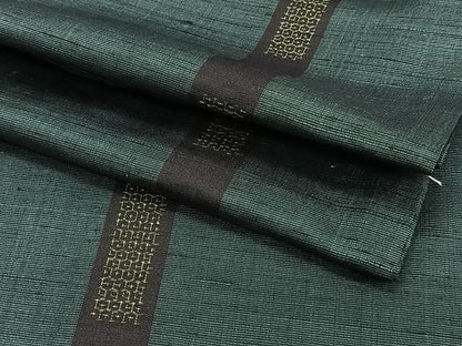 平和屋着物▽上質な紬 単衣 縞 正絹 逸品 CAAU3894xi
