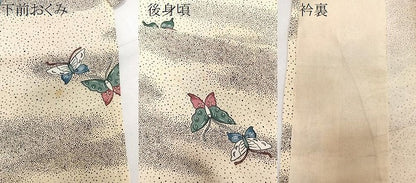 平和屋着物▽上質な小紋 単衣 舞蝶文 正絹 逸品 CAAU3896xi