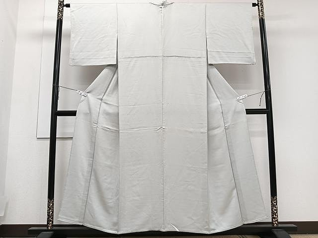 平和屋着物▽上質な色無地 単衣 流水地紋 薄雲鼠色 正絹 逸品 CAAU3897xi
