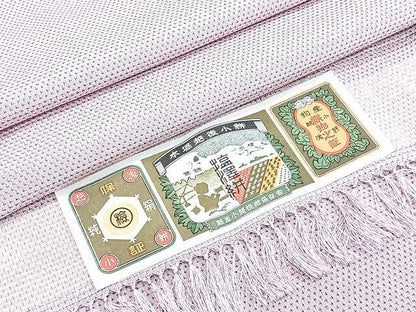 平和屋着物▽本塩沢　単衣　蚊絣　証紙付き　正絹　逸品　CAAU3898xi