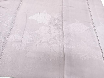 平和屋着物▽豪華色留袖 単衣 平安人物地紋 梅鼠色 正絹 逸品 CAAU3899xi