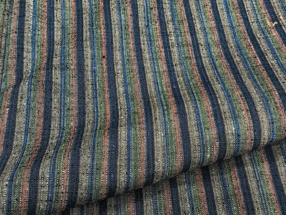 平和屋着物▽上質な紬 単衣 縞 正絹 逸品 CAAU3901xi