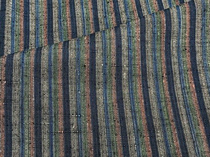 平和屋着物▽上質な紬 単衣 縞 正絹 逸品 CAAU3901xi