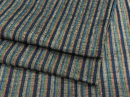 平和屋着物▽上質な紬 単衣 縞 正絹 逸品 CAAU3901xi