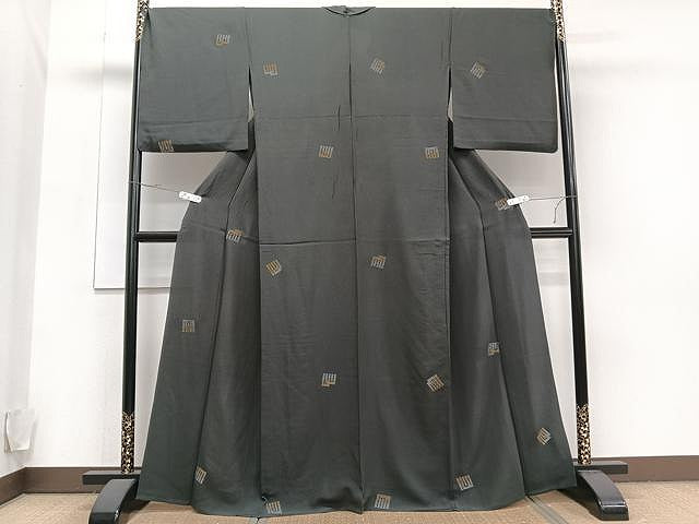 平和屋着物▽上質な小紋 単衣 源氏香 金銀糸 正絹 逸品 CAAU3906xi