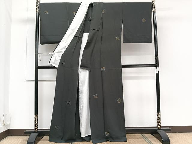 平和屋着物▽上質な小紋 単衣 源氏香 金銀糸 正絹 逸品 CAAU3906xi