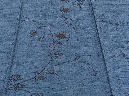 平和屋着物▽結城紬 単衣 草花文 正絹 逸品 未使用 CAAU3908