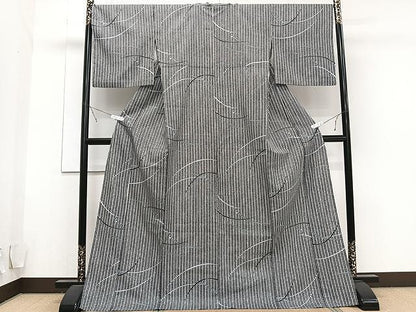 平和屋着物▽小紋 単衣 芝草文 洗える着物 CAAU3911xi