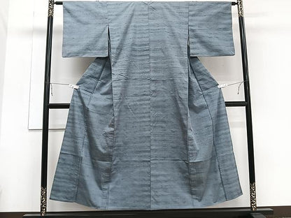 平和屋着物▽上質な紬 単衣 霞文 正絹 逸品 CAAU3913xi