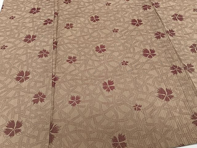 平和屋着物▽上質な小紋　単衣　草花文　正絹　逸品　CAAU3916xi