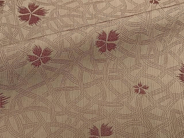平和屋着物▽上質な小紋　単衣　草花文　正絹　逸品　CAAU3916xi