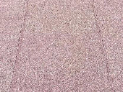 平和屋着物▽上質な小紋 単衣 更紗花唐草文 正絹 逸品 CAAU3921xi